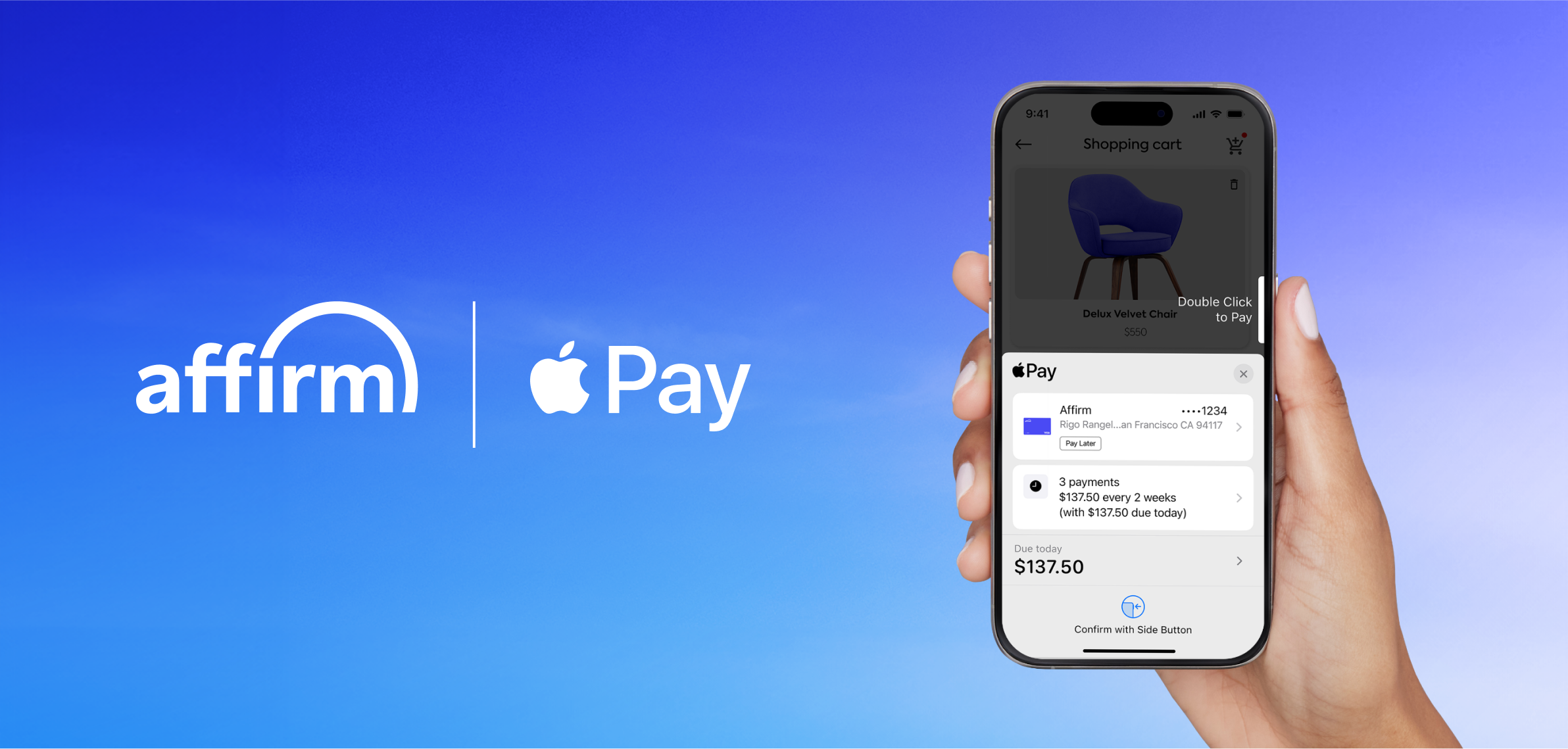 Affirm Live When Checking Out Online or In-App with Apple Pay